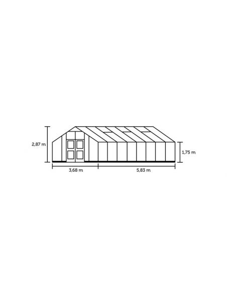 JULIANA - Serre de jardin Gartner verre trempé - 16.2 à 21.4 m² - Aluminium naturel