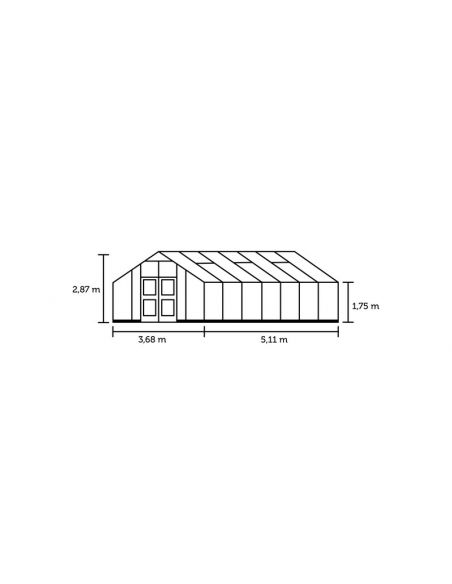 JULIANA - Serre Gartner polycarbonate 10mm 18.8 m² - Aluminium naturel