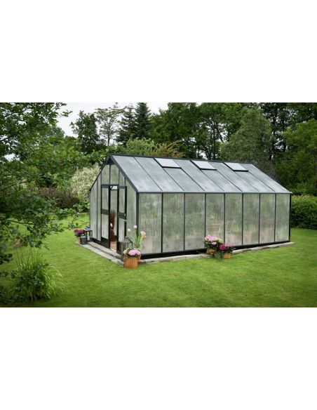 JULIANA - Serre Gartner polycarbonate 10mm 21.4 m² - Aluminium anthracite