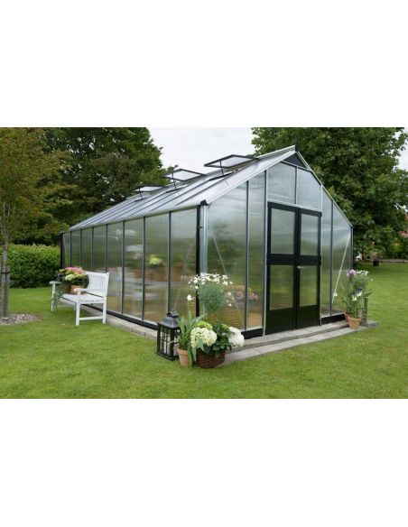 JULIANA - Serre Gartner polycarbonate 10mm 21.4 m² - Aluminium naturel