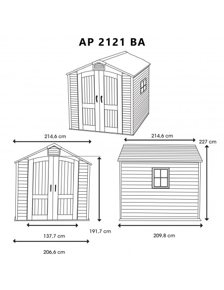 FORESTA - Abri résine PEHD imitation bois 4.57 m²