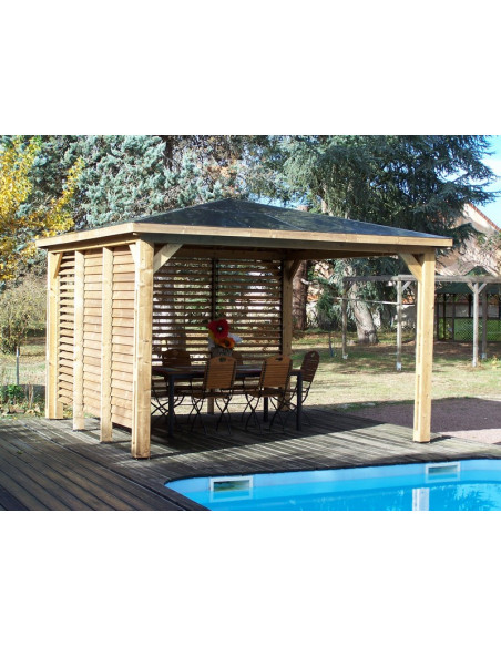 FORESTA - Pool House Blueterm bois THT de 12.32 m² + 2 Vantelles avec montage inclus