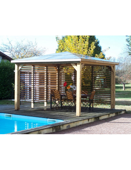 FORESTA - Pool House Blueterm bois THT de 12.32 m² + 2 Vantelles avec montage inclus