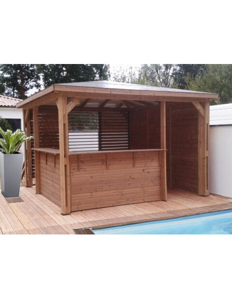 FORESTA - Pool House Blueterm bois THT 12.32 m² semi fermé avec montage