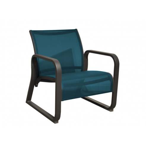 Fauteuil Lounge QUENZA II - Aluminium - Graphite / Bleu - PROLOISIRS