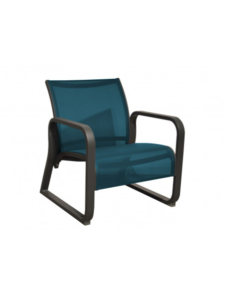 Fauteuil Lounge QUENZA II - Aluminium - Graphite / Bleu - PROLOISIRS