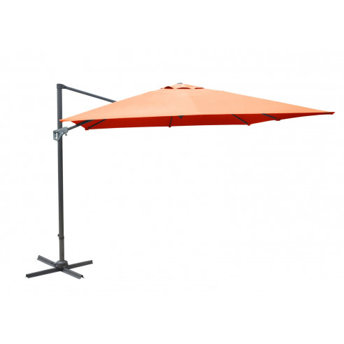 PROLOISIRS - Parasol déporté rotatif et orientable - 3 x 3 m - Paprika