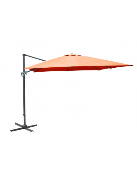 PROLOISIRS - Parasol déporté rotatif et orientable - 3 x 3 m - Paprika