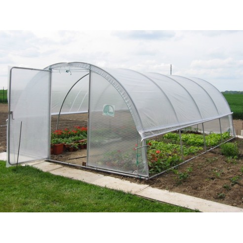 SERRES TONNEAU - Serre tunnel de jardin "Mini" - 3.7 x 4.5 m 2 portes