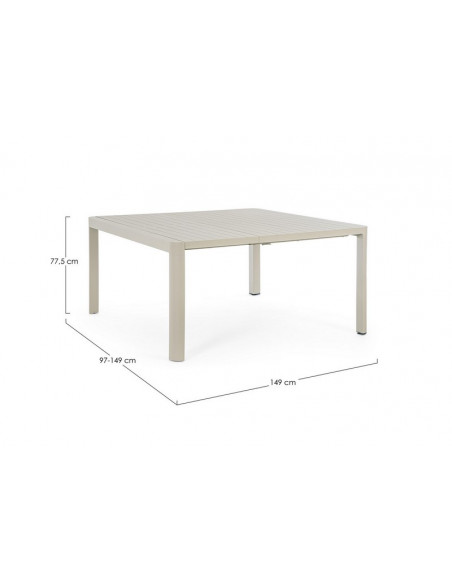 BIZZOTTO - Table KIPLIN - 97/149 X 149 cm - Crème