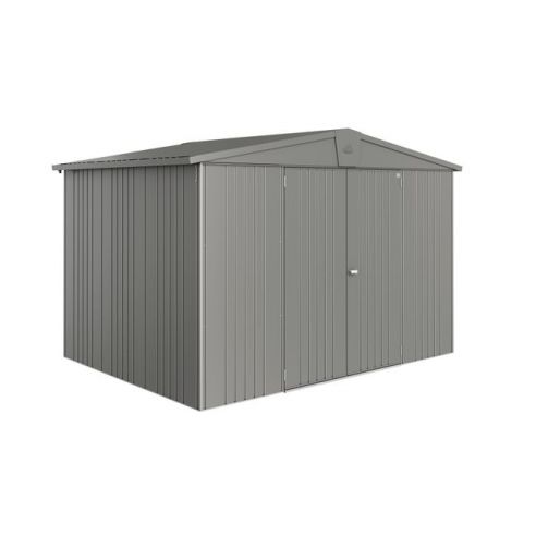 BIOHORT - Abri de jardin Europa double-portes L.316 x P.228 cm - Taille 5 - Gris Quartz Métallique 