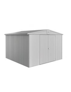 BIOHORT - Abri Europa double-portes L.316 x P.300 - Taille 7 - Argent Métallique 