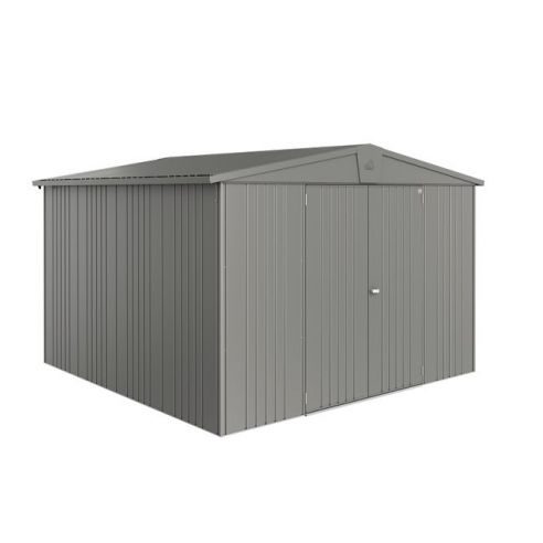 BIOHORT - Abri Europa double-portes L.316 x P.300 - Taille 7 - Gris Quartz Métallique