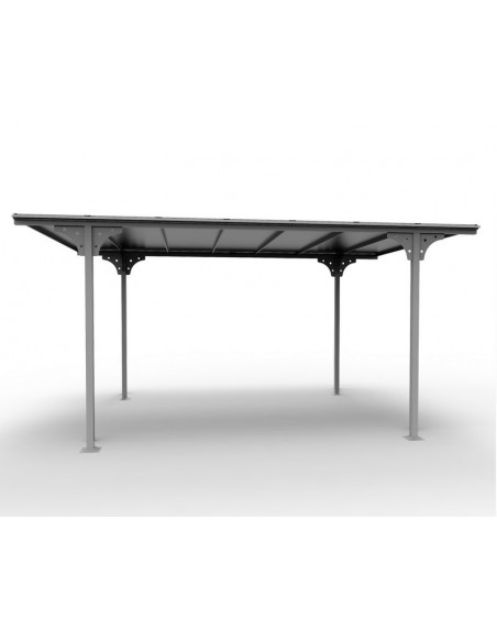 HABRITA - Carport aluminium + toit plat polycarbonate - 14.70 m² 