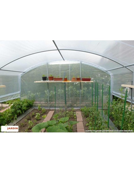 SERRES TONNEAU - Serre tunnel de jardin "4 saisons +" - 4 x 4.5 m - PE Thermique Diffusant - 1 porte