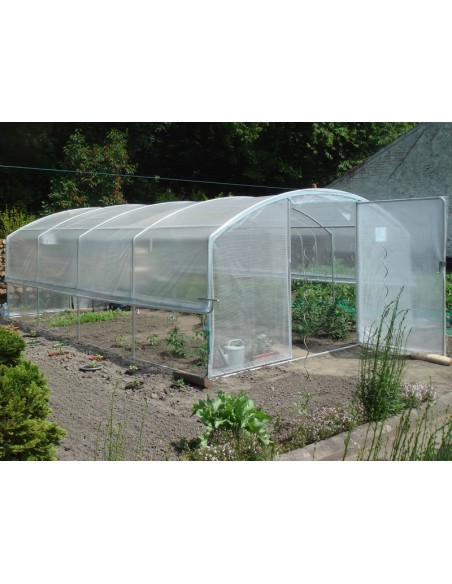 SERRES TONNEAU - Serre tunnel de jardin "4 saisons +" - 4 x 4.5 m - PE Thermique Diffusant - 1 porte