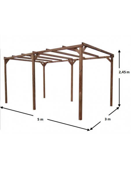 HABRITA - Pergola Thonon bois THT - 3 x 5 m