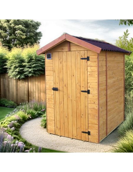 HABRITA - Abri WC en bois massif avec plancher - 1.35 m²