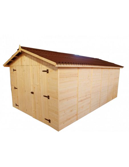 HABRITA - Garage Eden en bois double pente 16 mm - 13.20 m²