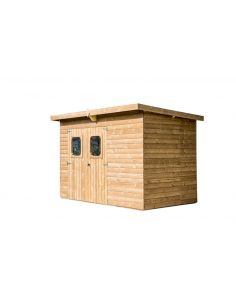 HABRITA - Abri de jardin Theora mono pente + tôle acier bois THT - 4.70 m²