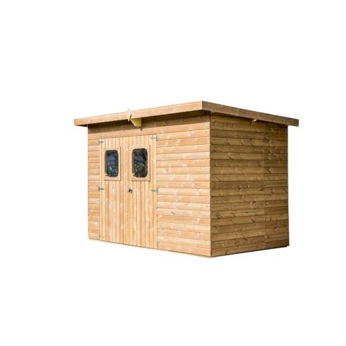 HABRITA - Abri de jardin Theora mono pente + tôle acier bois THT - 4.70 m²