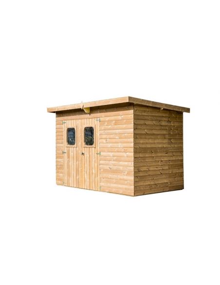 HABRITA - Abri de jardin Theora mono pente + tôle acier bois THT - 4.70 m²