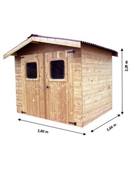 HABRITA - Abri Thermabri double pente bois THT - 4.87 m²