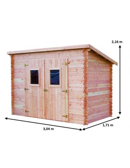 HABRITA - Abri Dalmat mono pente bois Douglas - 4.06 m²