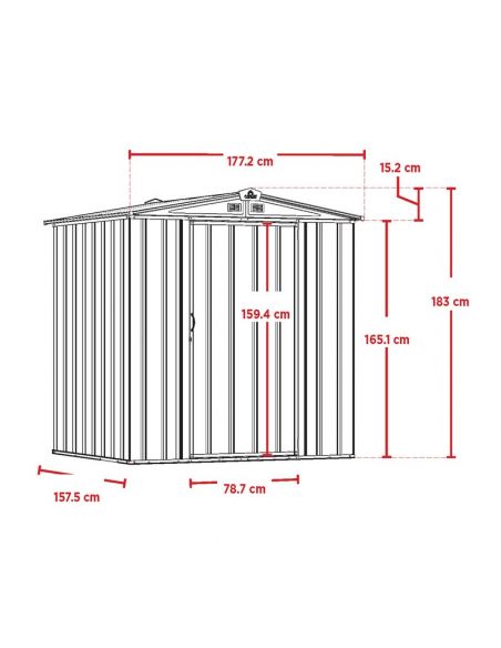 SHELTER LOGIC - Abri de jardin métal Arrow Ezee toit 2 pentes - 2.30 m²