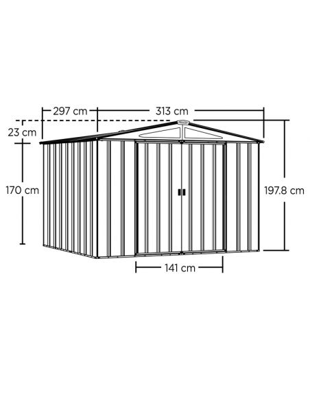 SHELTER LOGIC - Abri de jardin métal Spacemaker Apex toit 2 pentes - 8.50 m²