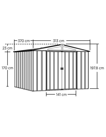 SHELTER LOGIC - Abri de jardin métal Spacemaker Apex toit 2 pentes - 10.70 m²