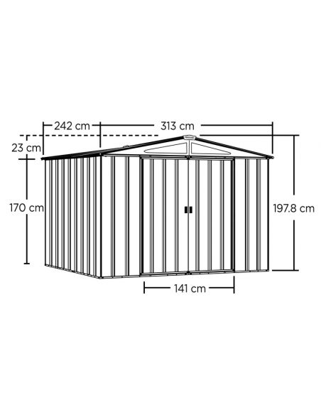 SHELTER LOGIC - Abri de jardin métal Spacemaker Apex toit 2 pentes - 6.9 m²