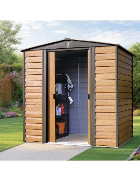 SHELTER LOGIC - Abri de jardin métal Arrow Woodridge toit 2 pentes - 2.50 m²