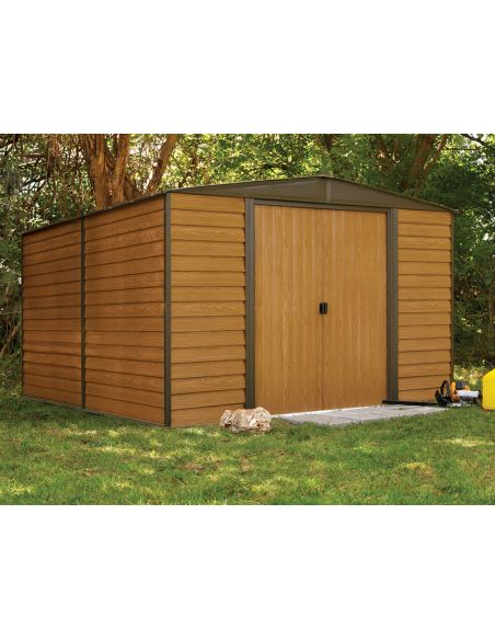 SHELTER LOGIC - Abri de jardin métal Arrow Woodridge toit 2 pentes - 10.70 m²