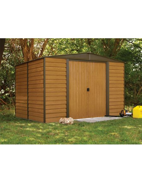 SHELTER LOGIC - Abri de jardin métal Arrow Woodridge toit 2 pentes - 6.9 m²