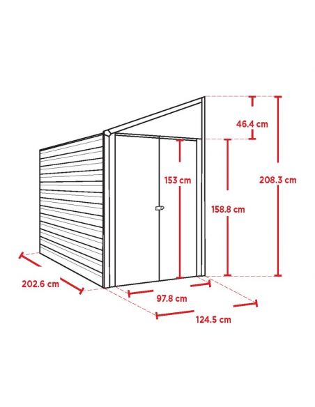 SHELTER LOGIC - Abri de jardin métal Arrow Yardsaver mono pente - 2.4 m²