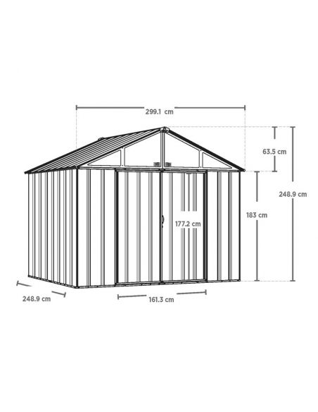 SHELTER LOGIC - Abri de jardin métal Arrow Ezee toit 2 pentes - 6.60 m²