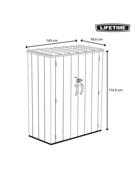 LIFETIME - Armoire de rangement PEHD imitation bois + plancher - 1.94 m3