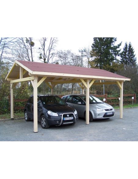 HABRITA - Carport double pente avec couverture bardeau - 22.85 m²