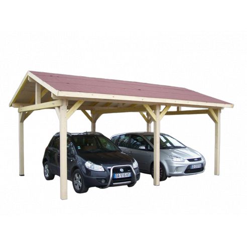 HABRITA - Carport double pente avec couverture bardeau - 22.85 m²