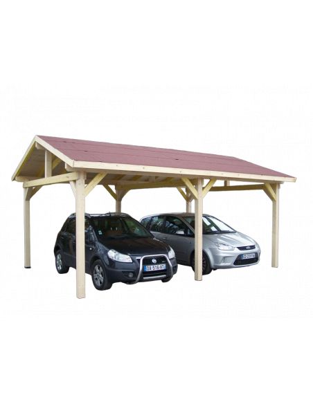 HABRITA - Carport double pente avec couverture bardeau - 22.85 m²