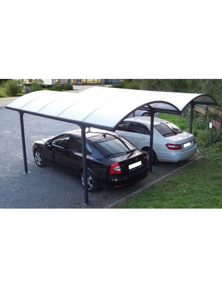 HABRITA - Carport double aluminium + toit polycarbonate - 28.62 m²