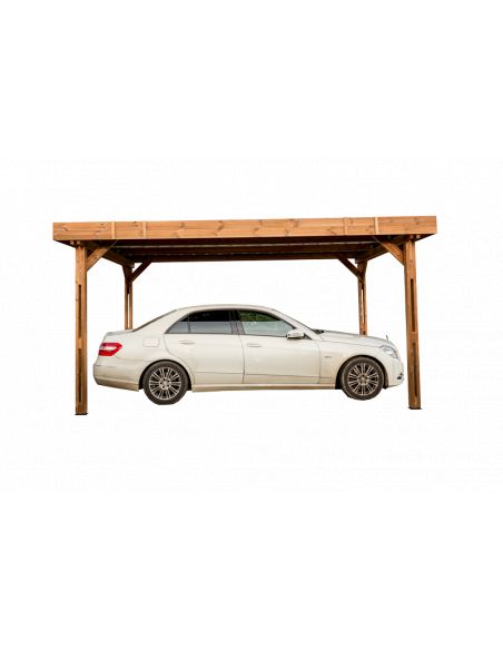 HABRITA - Carport en bois THT avec toit plat - 17.54 m² 