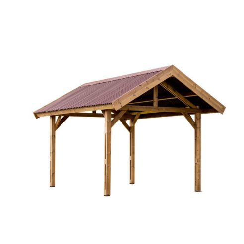 HABRITA - Carport Thurac en bois THT toit doubl pente - 17.89 m² 