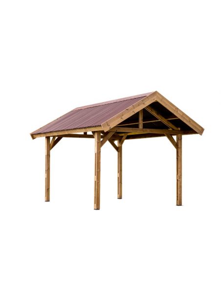 HABRITA - Carport Thurac en bois THT toit doubl pente - 17.89 m² 