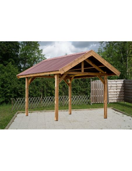 HABRITA - Carport Thurac en bois THT toit doubl pente - 17.89 m² 