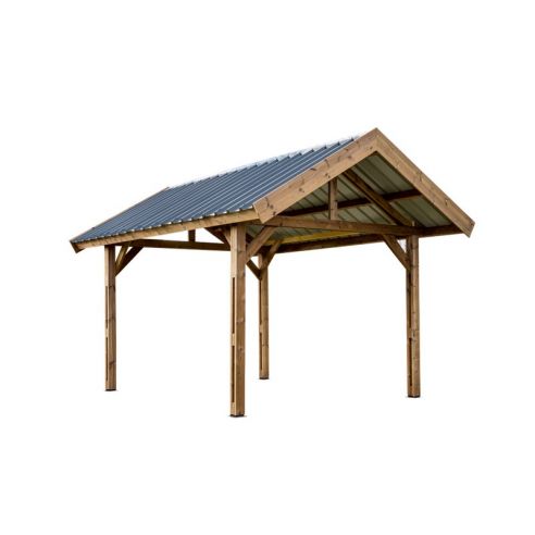  HABRITA - Carport Thurac en bois THT toit bac acier - 17.89 m²