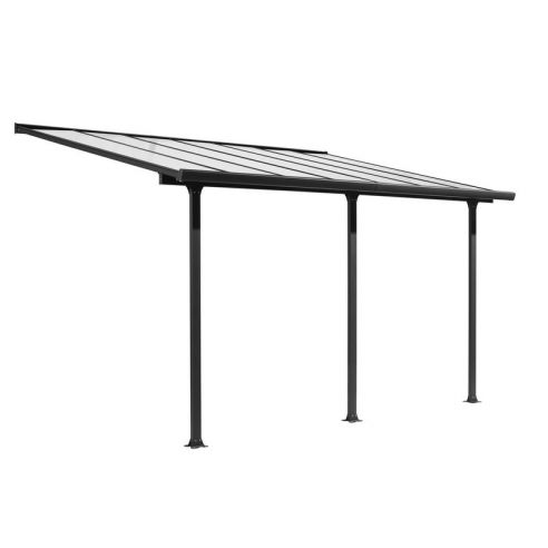 HABRITA - Pergola adossée aluminium toit polycarbonate - 15.38 m²