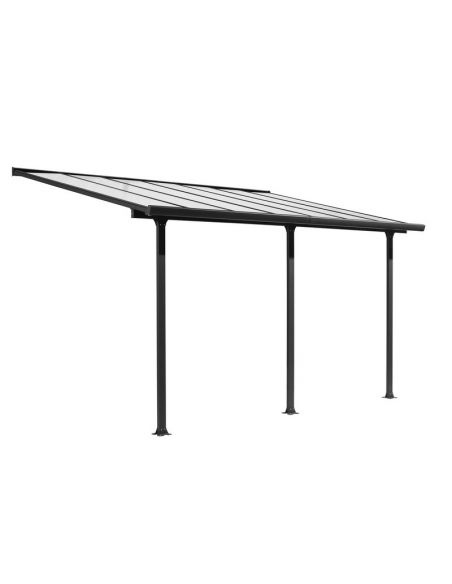 HABRITA - Pergola adossée aluminium toit polycarbonate - 15.38 m²