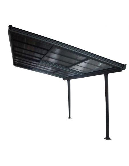 HABRITA - Pergola adossée aluminium toit polycarbonate amovible - 12.04 m²